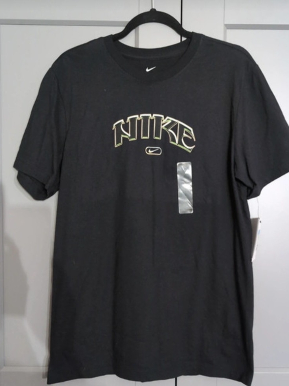 Nike Black Short Sleeve Tee with Metallic Logo Accent